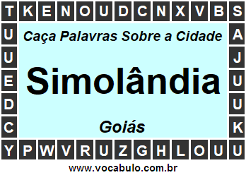 Caça Palavras Sobre a Cidade Simolândia do Estado Goiás