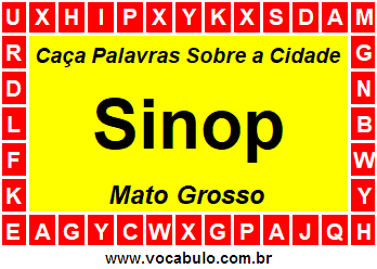 Caça Palavras Sobre a Cidade Sinop do Estado Mato Grosso