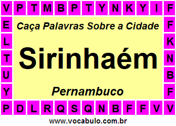 Caça Palavras Sobre a Cidade Sirinhaém do Estado Pernambuco