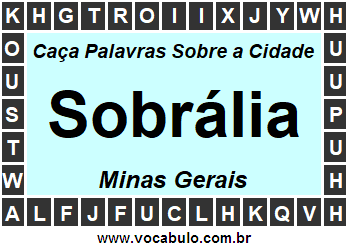 Caça Palavras Sobre a Cidade Mineira Sobrália