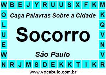 Caça Palavras Sobre a Cidade Socorro do Estado São Paulo