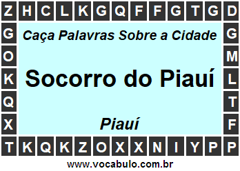 Caça Palavras Sobre a Cidade Piauiense Socorro do Piauí