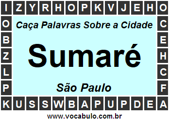 Caça Palavras Sobre a Cidade Sumaré do Estado São Paulo