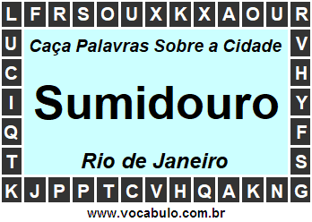 Caça Palavras Sobre a Cidade Fluminense Sumidouro