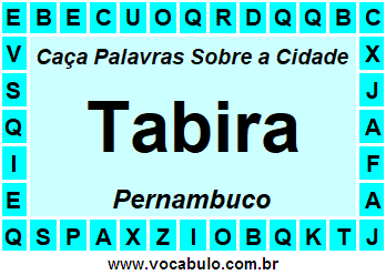 Caça Palavras Sobre a Cidade Tabira do Estado Pernambuco