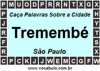 Caça Palavras Sobre a Cidade Tremembé do Estado São Paulo