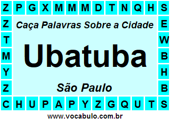 Caça Palavras Sobre a Cidade Ubatuba do Estado São Paulo