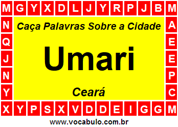 Caça Palavras Sobre a Cidade Umari do Estado Ceará