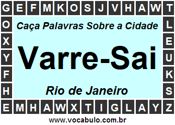 Caça Palavras Sobre a Cidade Fluminense Varre-Sai