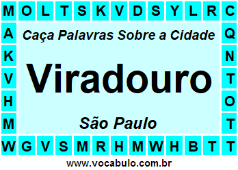 Caça Palavras Sobre a Cidade Viradouro do Estado São Paulo