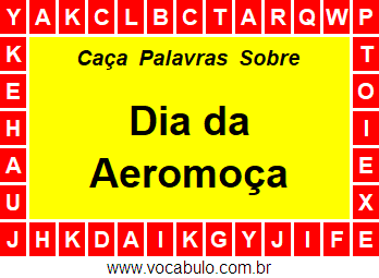 Caça Palavras Sobre o Dia da Aeromoça