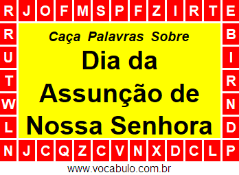 Caça Palavras Dia da Assunção de Nossa Senhora