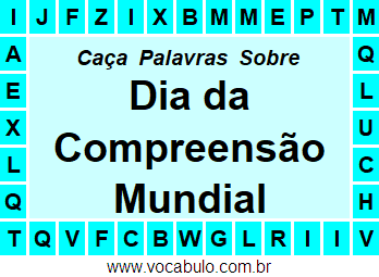 Caça Palavras Dia da Compreensão Mundial