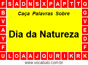 Caça Palavras Dia da Natureza