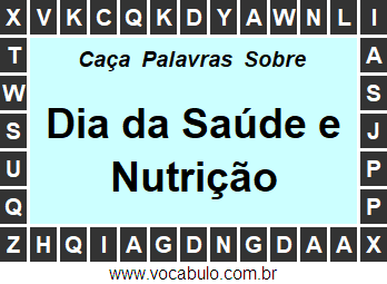 Caça Palavras Dia da Saúde e Nutrição