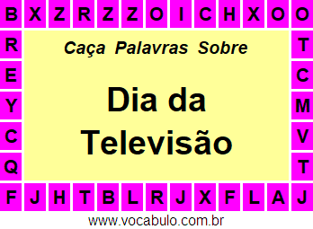 Caça Palavras Sobre o Dia da Televisão