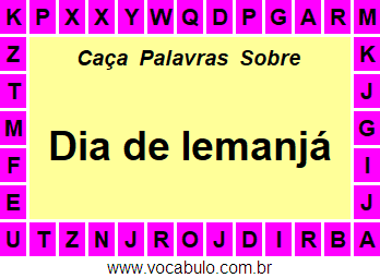 Caça Palavras Dia de Iemanjá