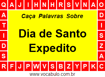 Caça Palavras Dia de Santo Expedito