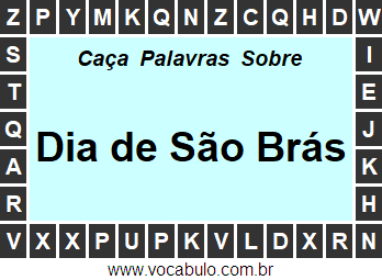 Caça Palavras Dia de São Brás