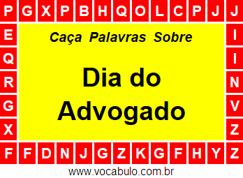 Caça Palavras Dia do Advogado