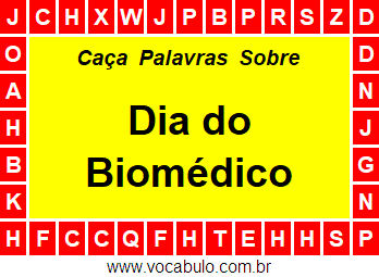 Caça Palavras Sobre o Dia do Biomédico