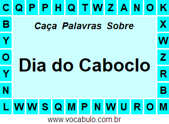 Caça Palavras Dia do Caboclo