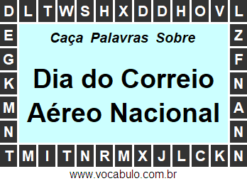 Caça Palavras Dia do Correio Aéreo Nacional