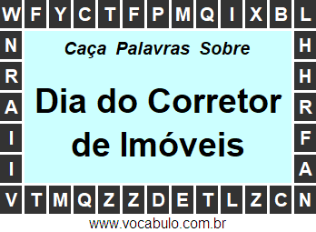 Caça Palavras Dia do Corretor de Imóveis