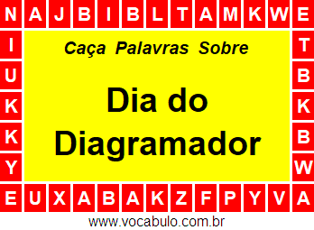 Caça Palavras Sobre o Dia do Diagramador