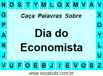 Caça Palavras Sobre o Dia do Economista