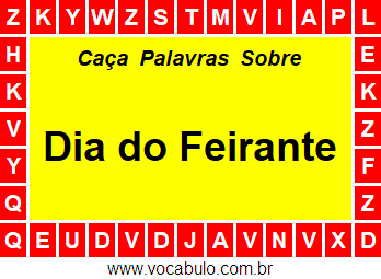 Caça Palavras Sobre o Dia do Feirante