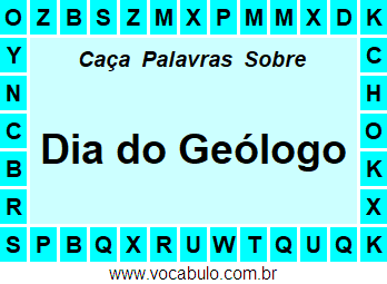 Caça Palavras Sobre o Dia do Geólogo