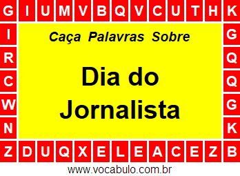 Caça Palavras Sobre o Dia do Jornalista