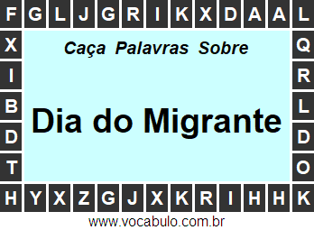 Caça Palavras Dia do Migrante