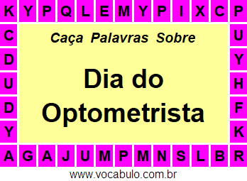 Caça Palavras Dia do Optometrista