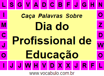 Caça Palavras Dia do Profissional de Educação Física