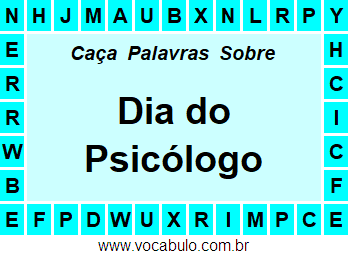 Caça Palavras Sobre o Dia do Psicólogo