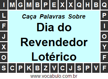 Caça Palavras Dia do Revendedor Lotérico