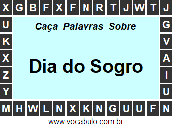 Caça Palavras Dia do Sogro