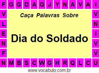 Caça Palavras Dia do Soldado