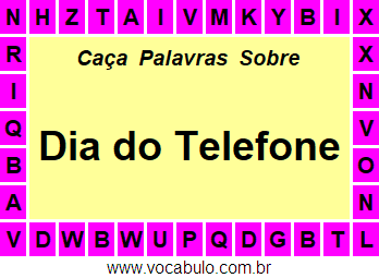 Caça Palavras Dia do Telefone