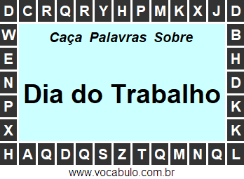 Caça Palavras Dia do Trabalho