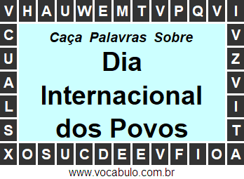 Caça Palavras Dia Internacional dos Povos Indígenas