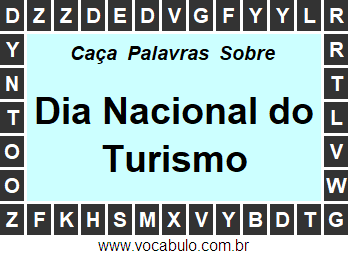 Caça Palavras Dia Nacional do Turismo